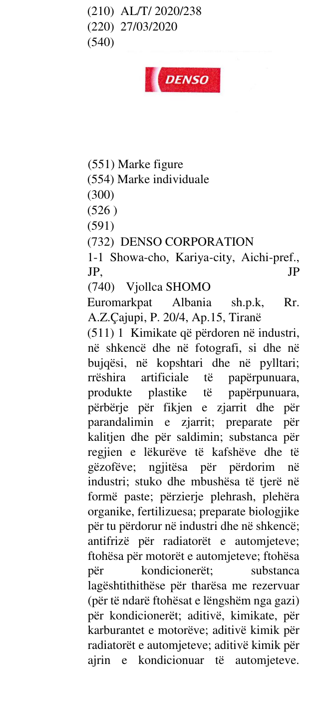 Zëri i markës DENSO në buletin