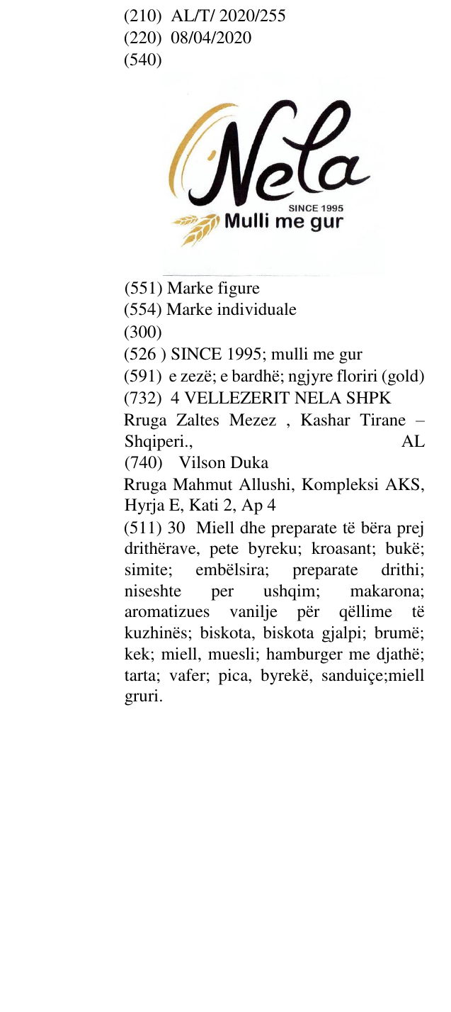 Zëri i markës SINCE 1995; mulli me gur në buletin