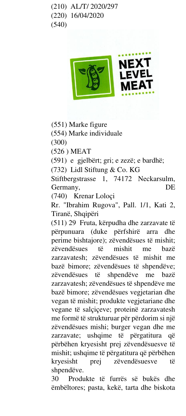 Zëri i markës MEAT në buletin