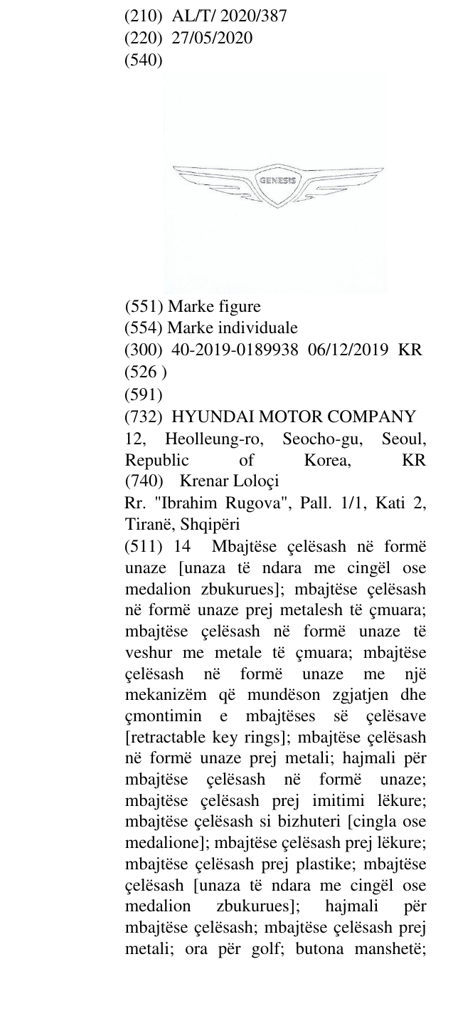 Zëri i markës GENESIS në buletin