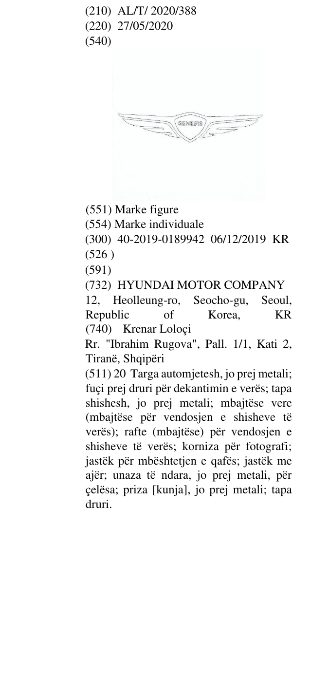 Zëri i markës GENESIS në buletin
