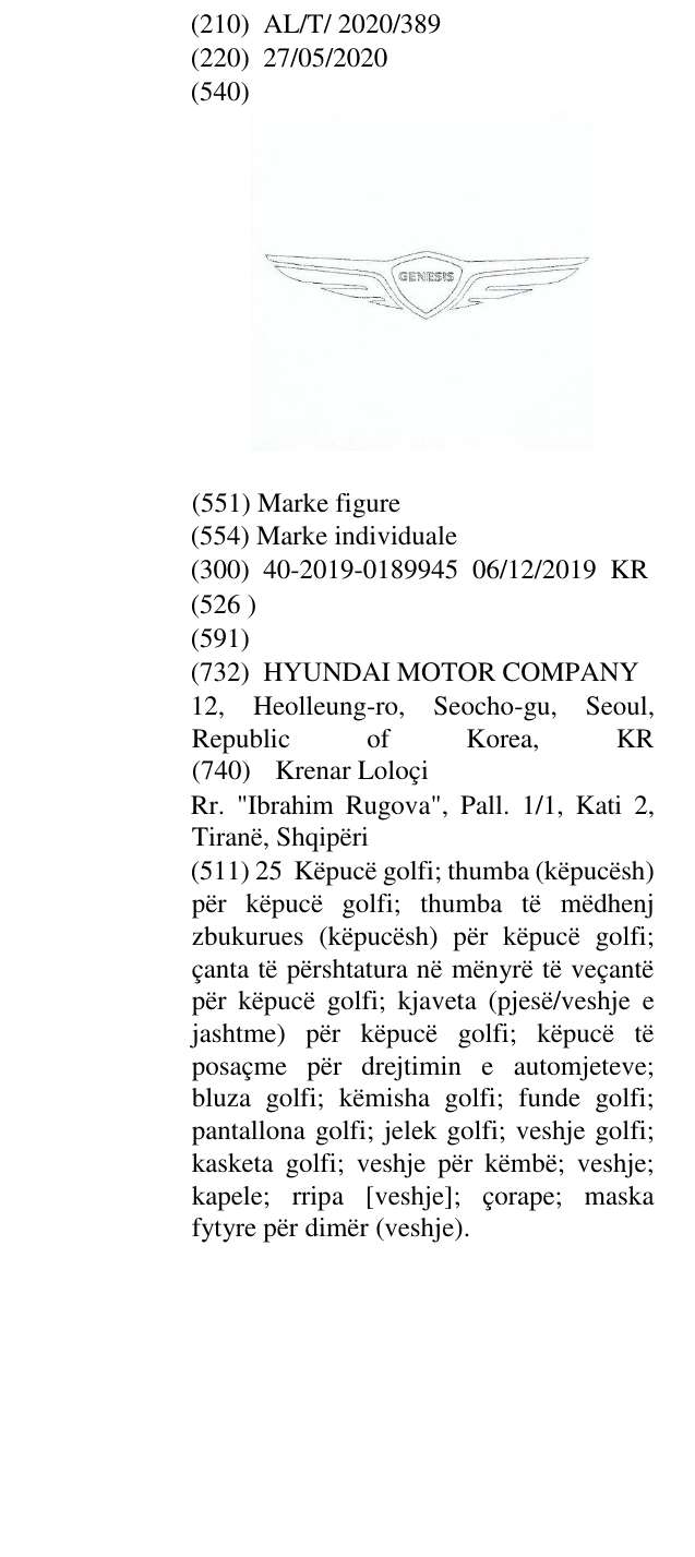 Zëri i markës GENESIS në buletin