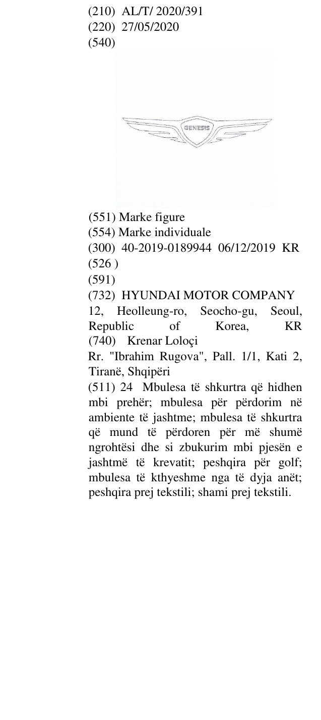 Zëri i markës GENESIS në buletin