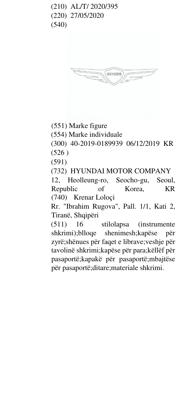 Zëri i markës GENESIS në buletin