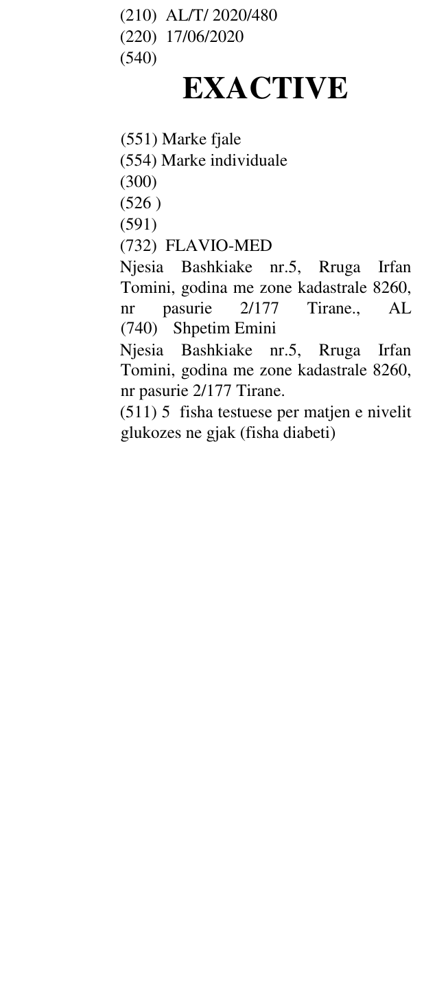 Zëri i markës EXACTIVE në buletin