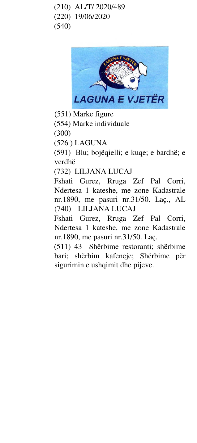 Zëri i markës LAGUNA në buletin