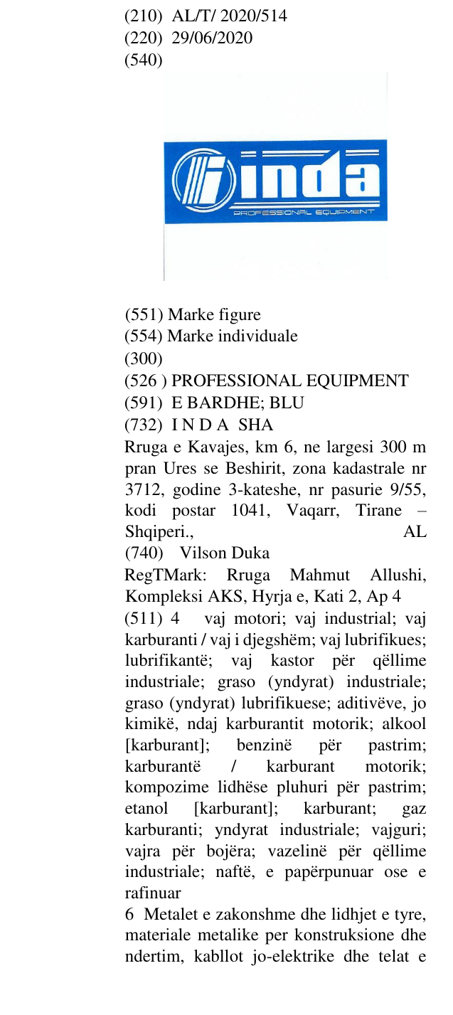 Zëri i markës PROFESSIONAL EQUIPMENT në buletin