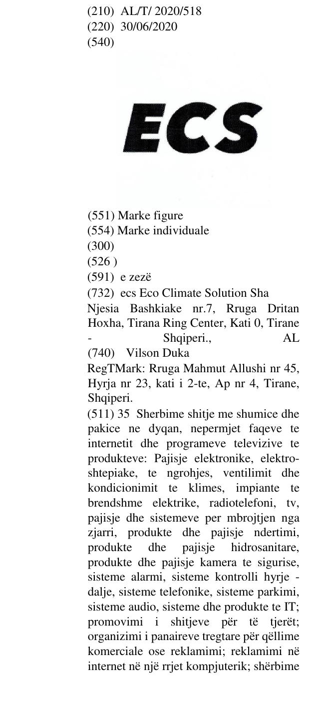 Zëri i markës ECS në buletin