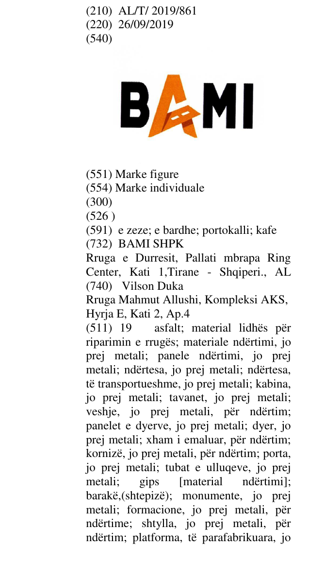 Zëri i markës BAMI në buletin