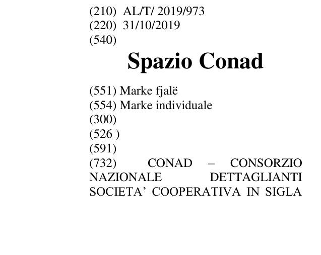 Zëri i markës Spazio Conad në buletin