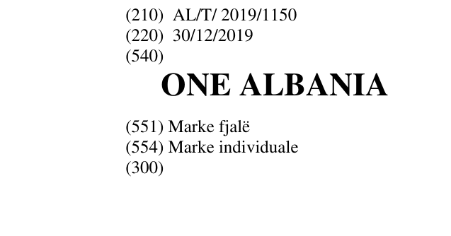 Zëri i markës ONE ALBANIA në buletin