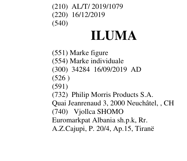 Zëri i markës ILUMA në buletin