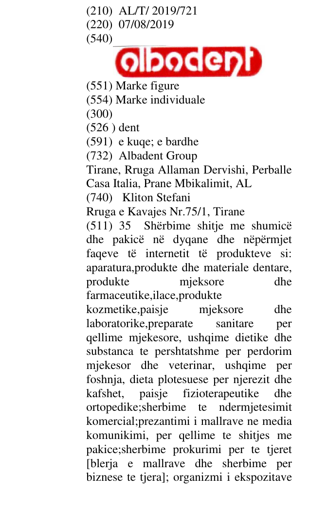 Zëri i markës dent në buletin
