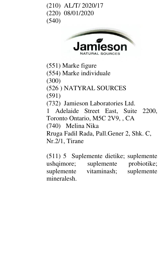 Zëri i markës NATYRAL SOURCES në buletin