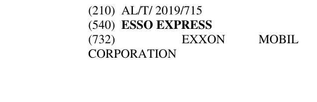 Zëri i markës ESSO EXPRESS në buletin