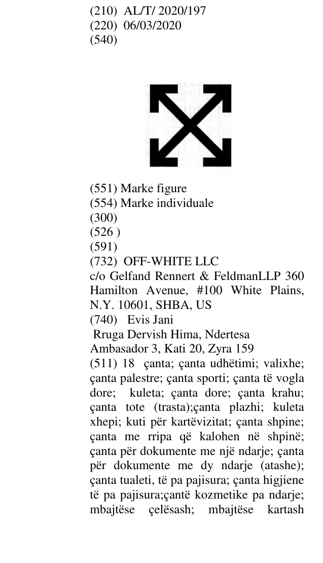 Zëri i markës AL/T/2020/197 në buletin