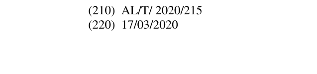 Zëri i markës AL/T/2020/215 në buletin
