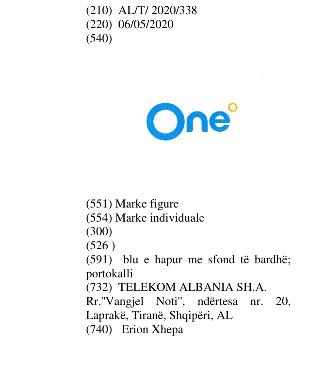 Zëri i markës ONE në buletin