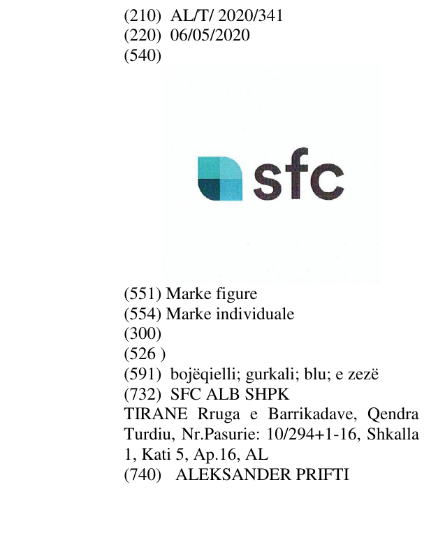 Zëri i markës sfc në buletin