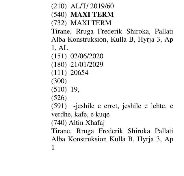 Zëri i markës MAXI TERM në buletin