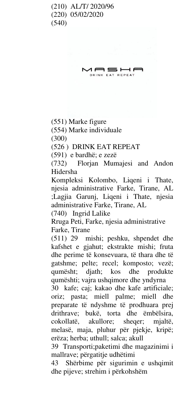 Zëri i markës DRINK EAT REPEAT në buletin