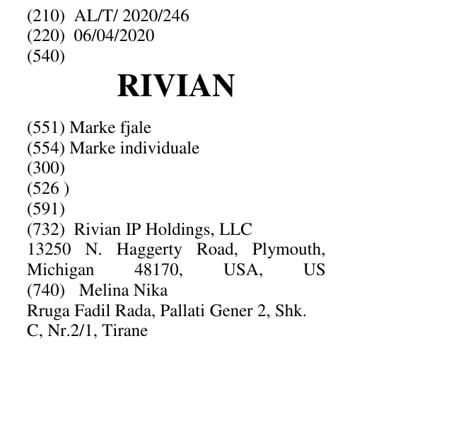 Zëri i markës RIVIAN në buletin