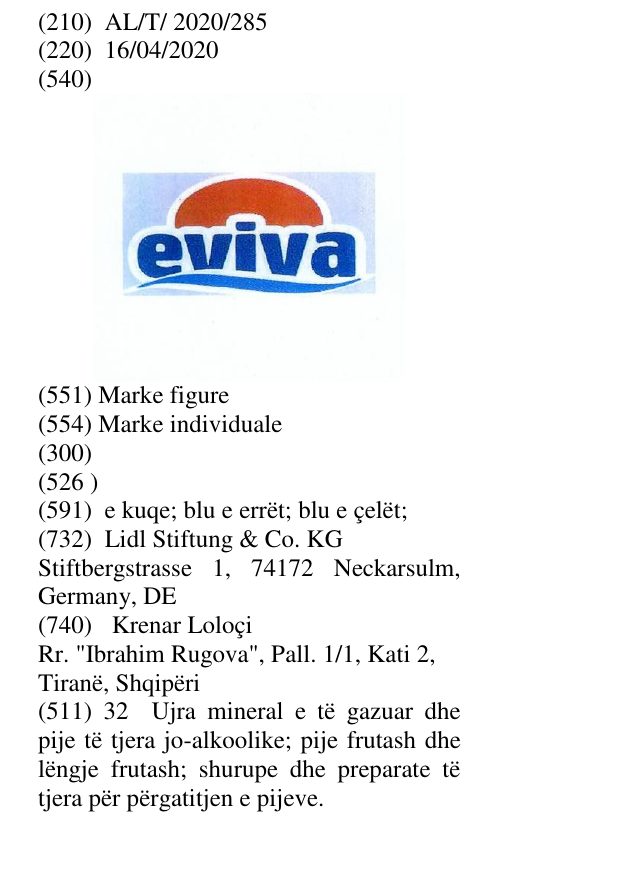 Zëri i markës eviva në buletin