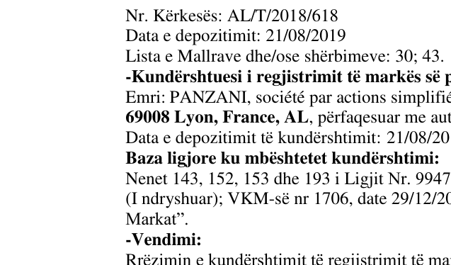 Zëri i markës Pazari në buletin