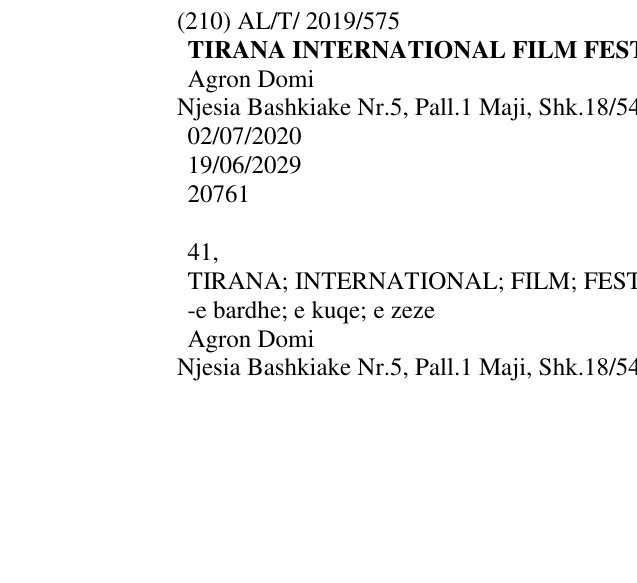 Zëri i markës TIRANA INTERNATIONAL FILM FESTIVAL në buletin