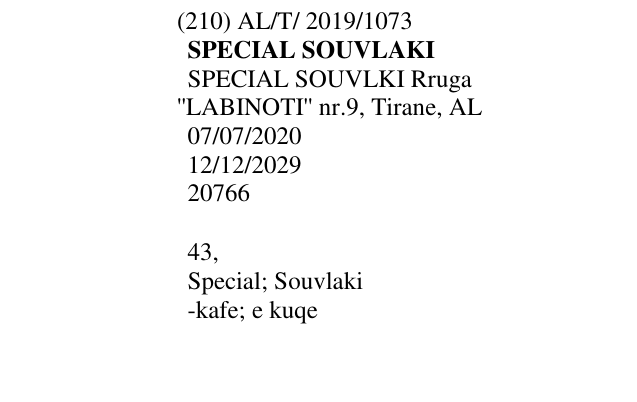 Zëri i markës SPECIAL SOUVLAKI në buletin