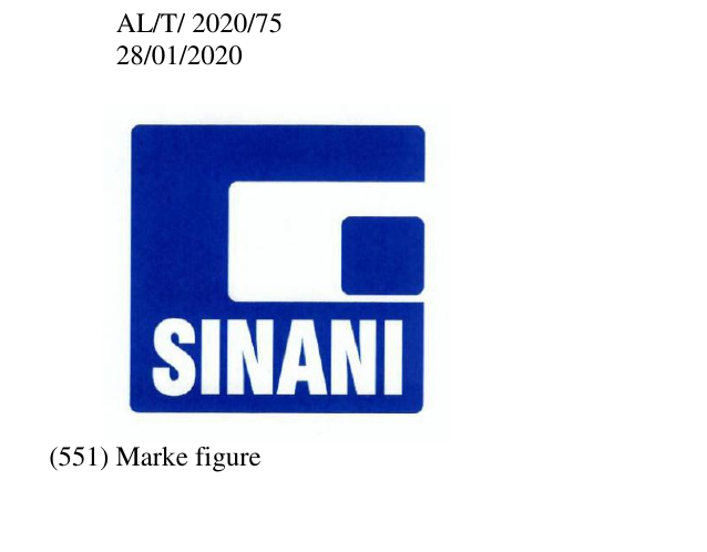 Zëri i markës e bardhë; blu HAKI SINANI Autostrada Tiranë-Durrës, Km. 26, Zona Kadastrale 3255, Nr.Pasurie 60/51, Ndërtesë 5 katëshe, Xhafzotaj, Durres, Shqiperi., AL në buletin