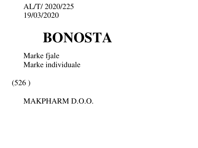 Zëri i markës MAKPHARM D.O.O. Buletini i Pronësisë Industriale 19 Folnegovićeva 1/A 10000 Zagreb Croatia, HR në buletin