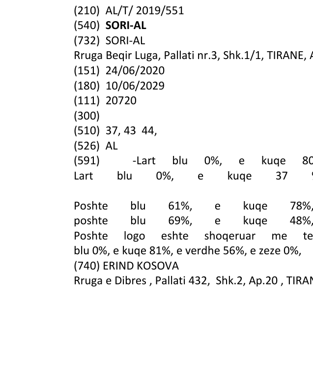 Zëri i markës SORI-AL në buletin