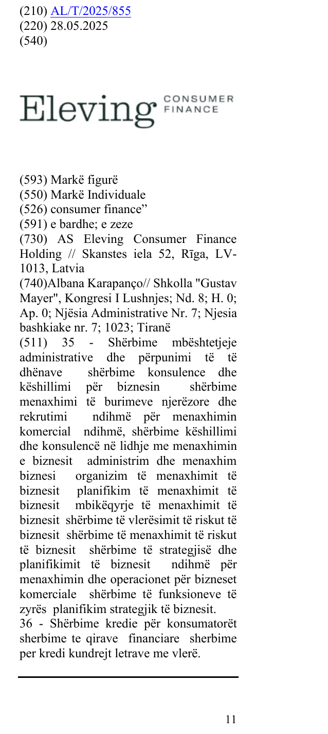 Zëri i markës consumer finance” në buletin
