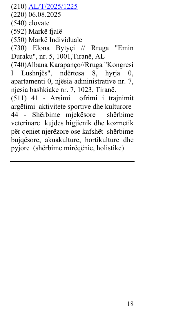 Zëri i markës elovate në buletin