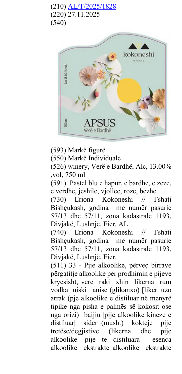 Zëri i markës winery, Verë e Bardhë, Alc, 13.00% ,vol, 750 ml në buletin