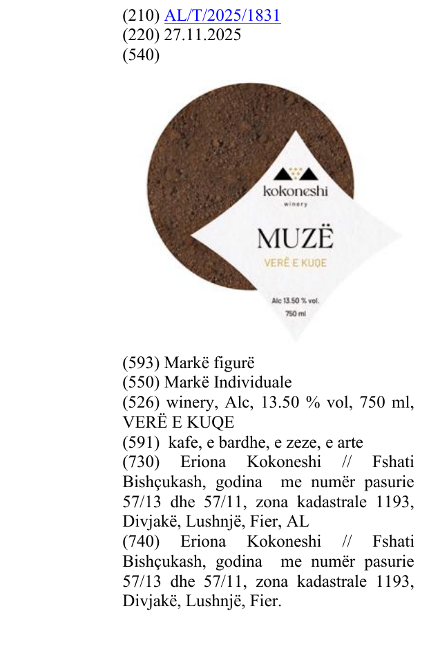 Zëri i markës winery, Alc, 13.50 % vol, 750 ml, VERË E KUQE në buletin