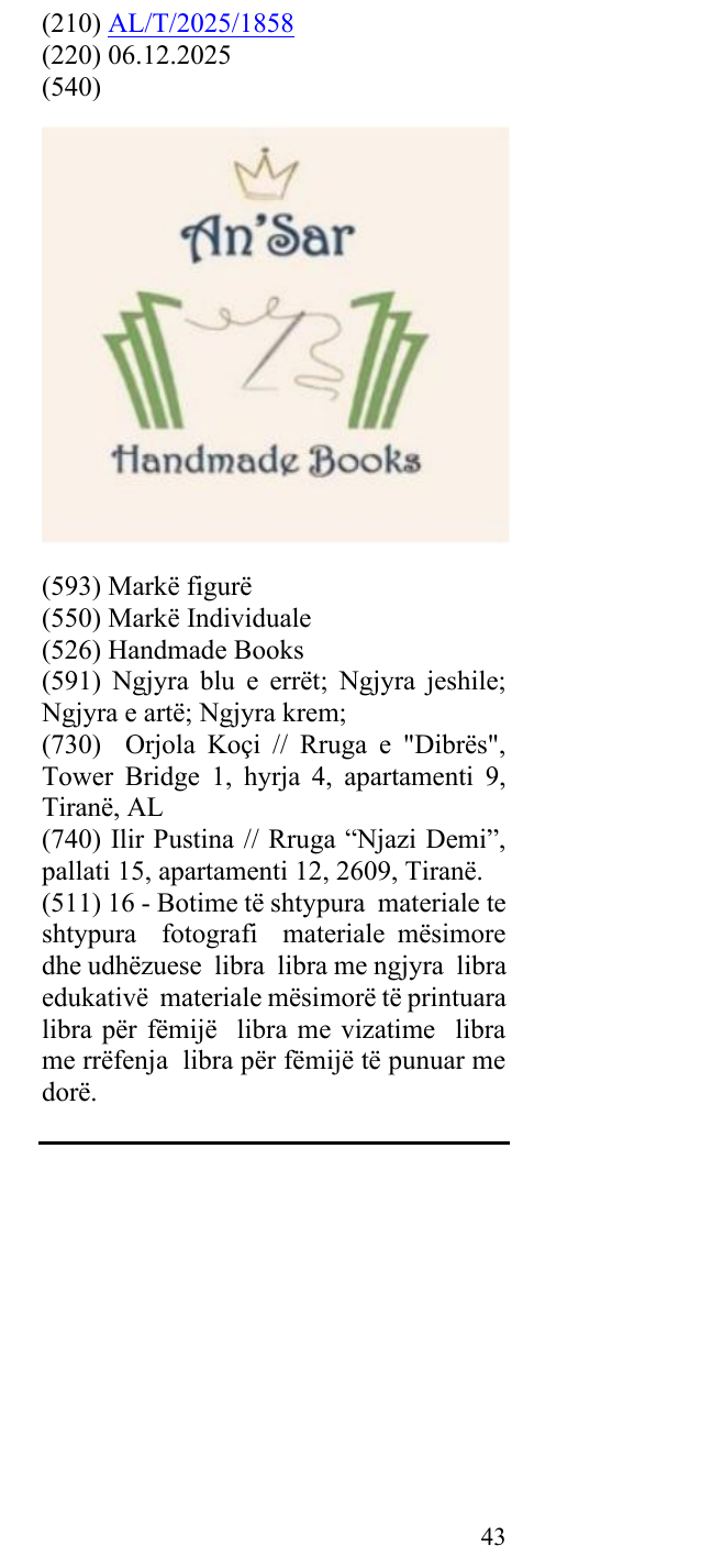 Zëri i markës Handmade Books në buletin