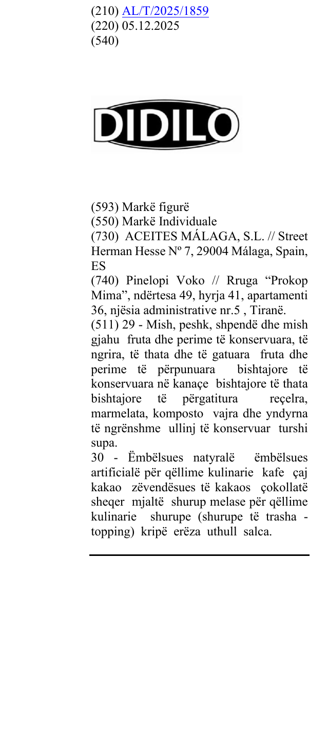 Zëri i markës DIDILO në buletin