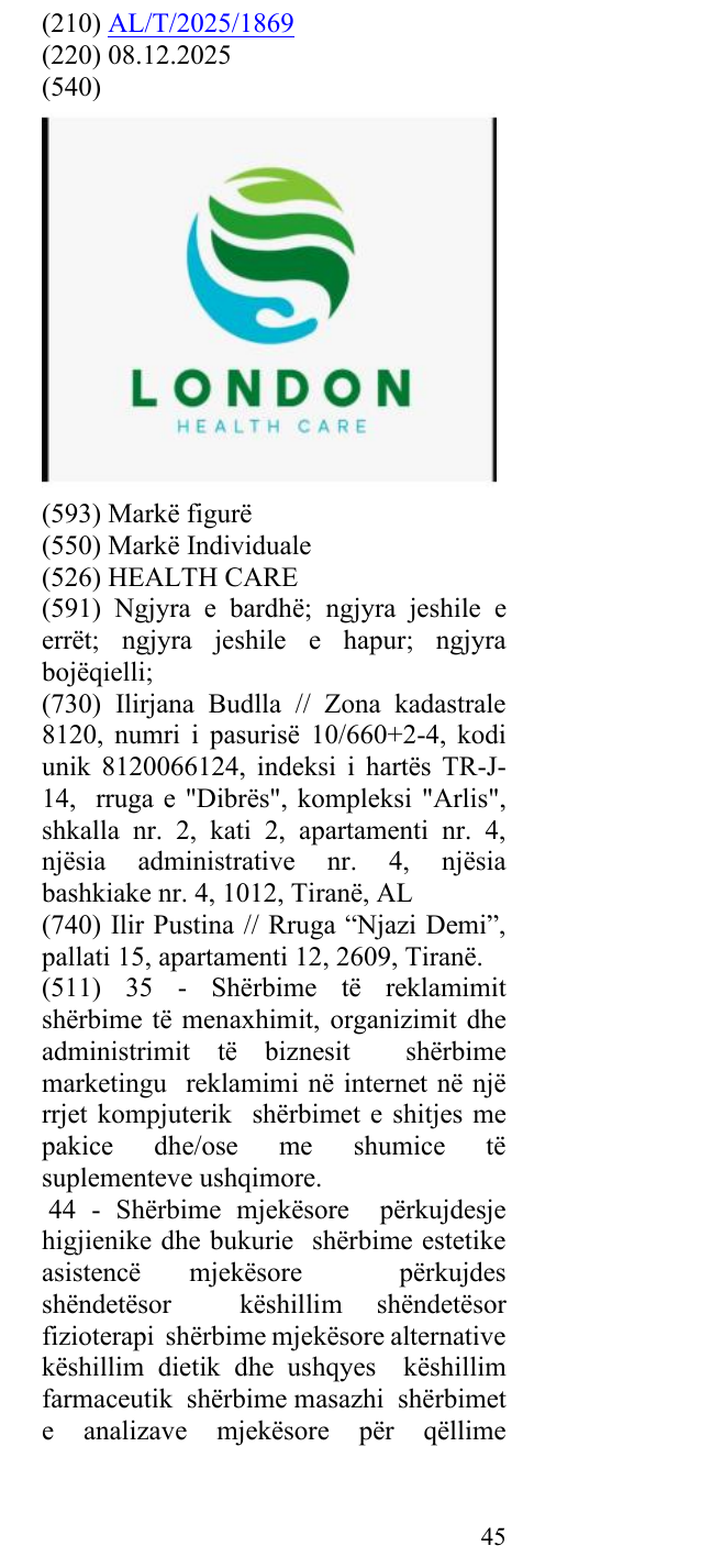 Zëri i markës HEALTH CARE në buletin