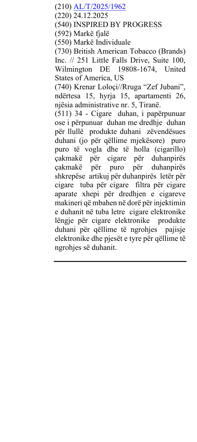 Zëri i markës INSPIRED BY PROGRESS në buletin