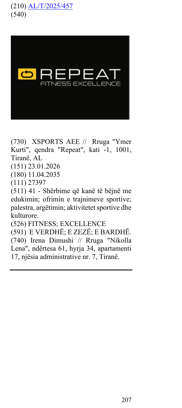 Zëri i markës FITNESS; EXCELLENCE në buletin