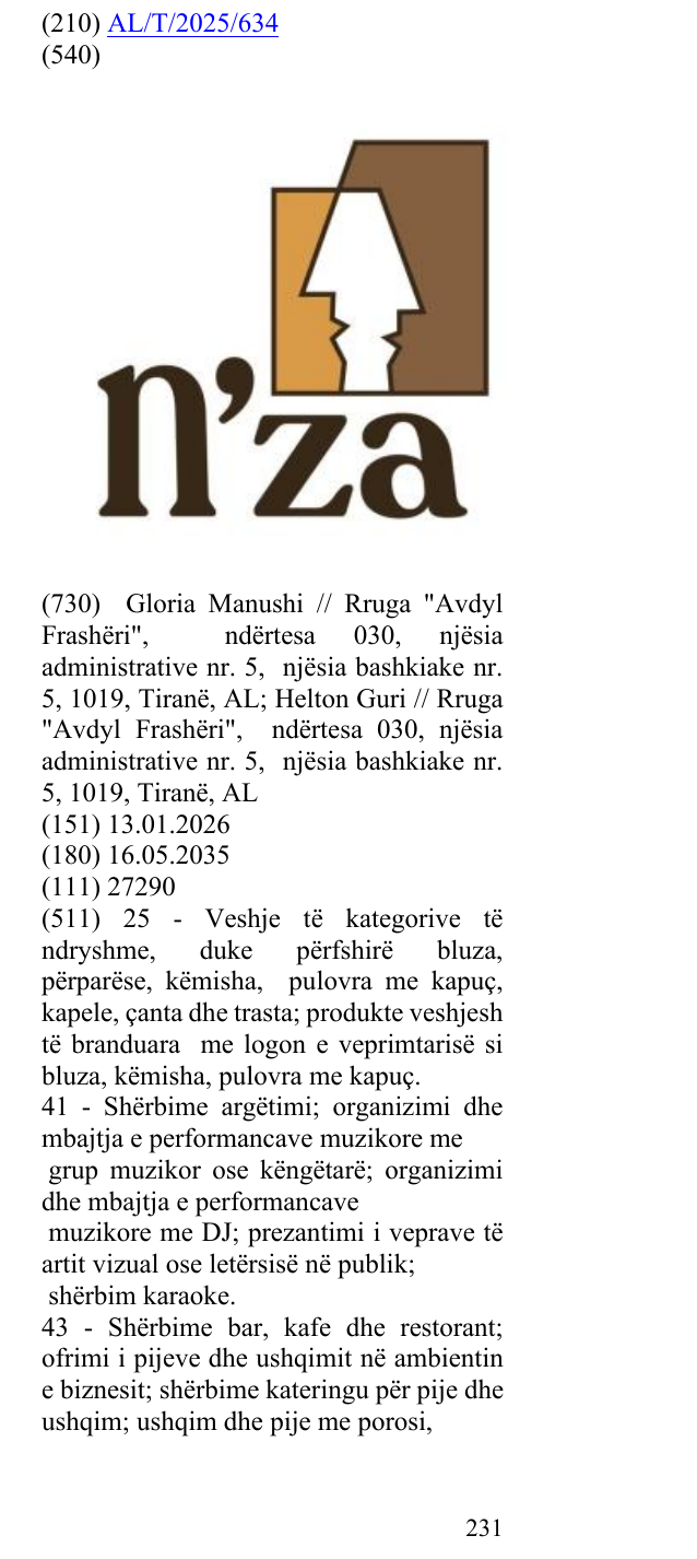 Zëri i markës N'za në buletin