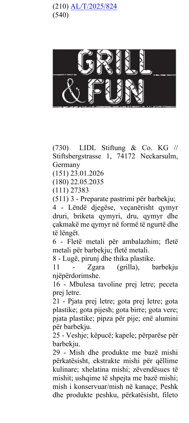 Zëri i markës GRILL në buletin