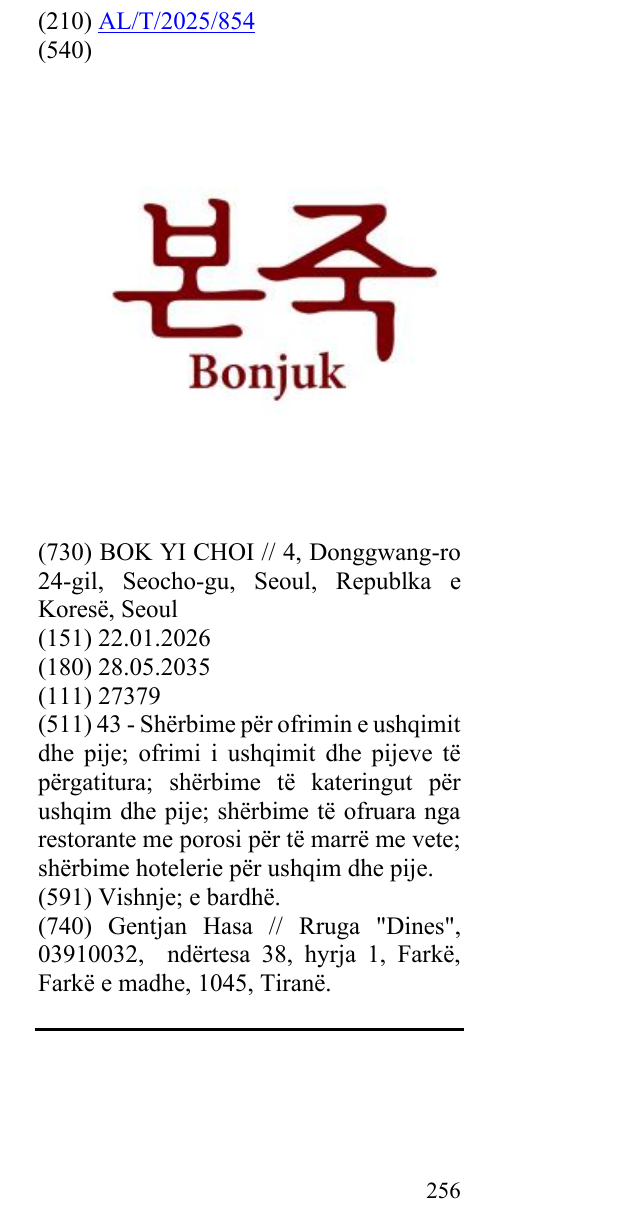 Zëri i markës Bonjuk në buletin