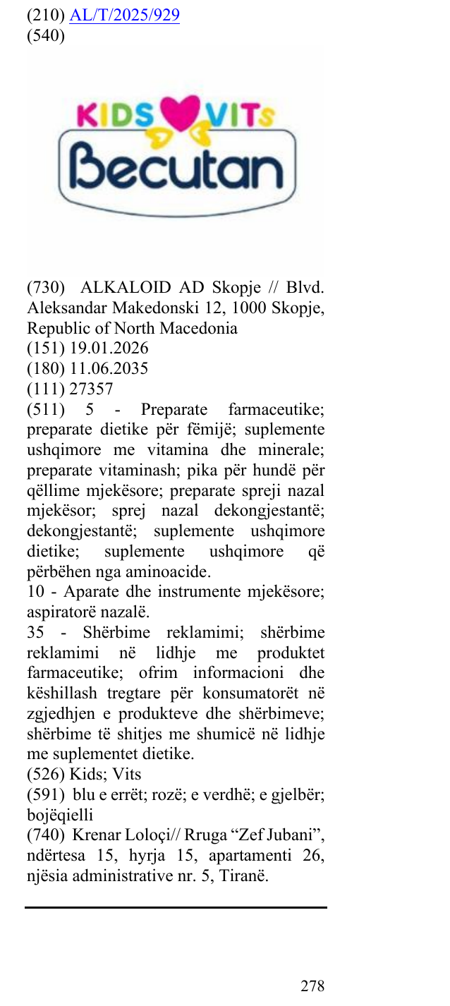 Zëri i markës Kids; Vits në buletin