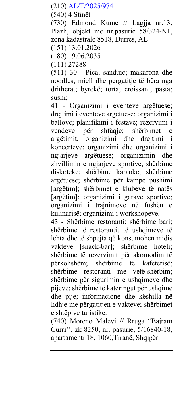 Zëri i markës 4 Stinët në buletin