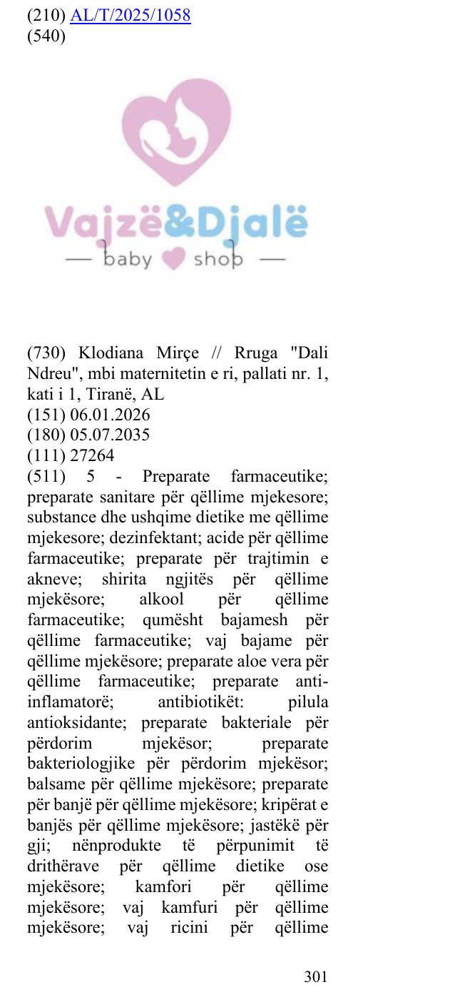Zëri i markës baby shop; në buletin