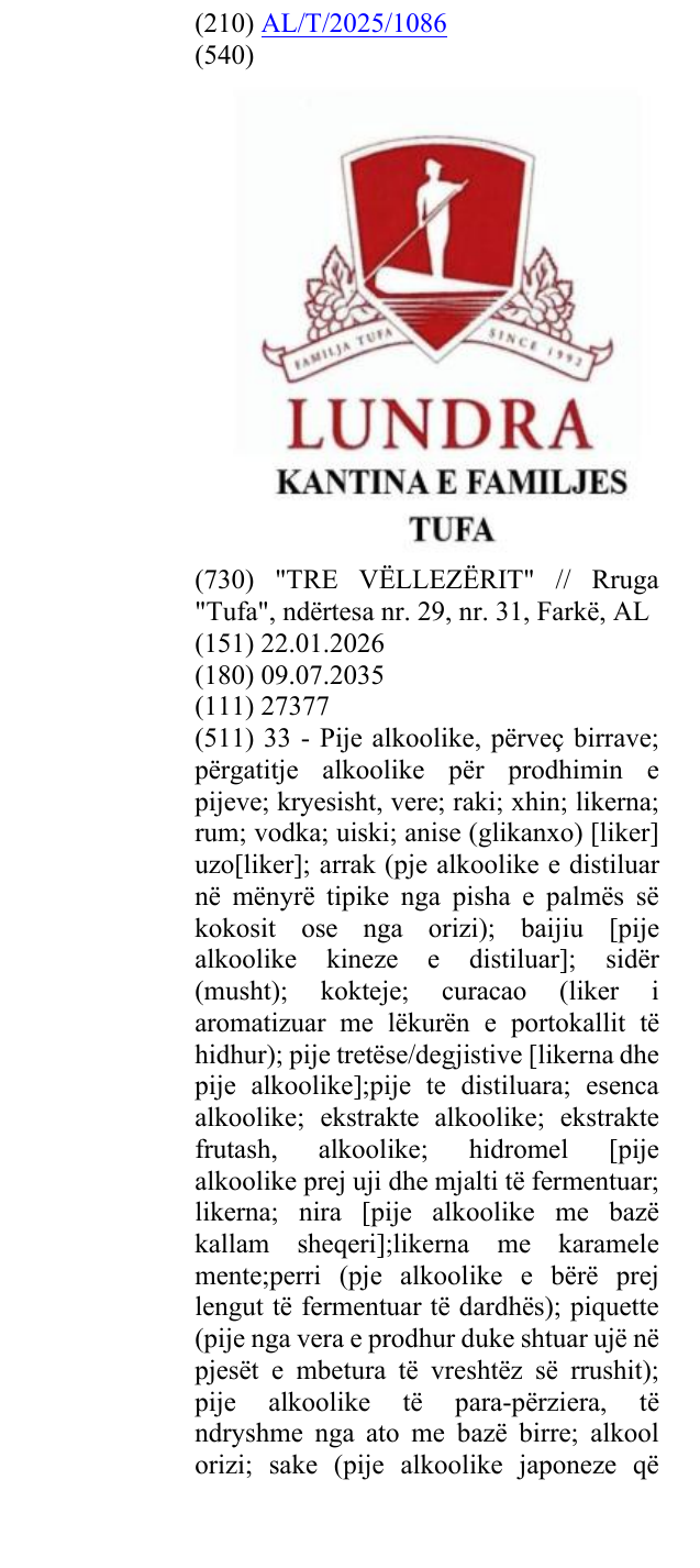 Zëri i markës Familja; since; 1992; Kantina . në buletin