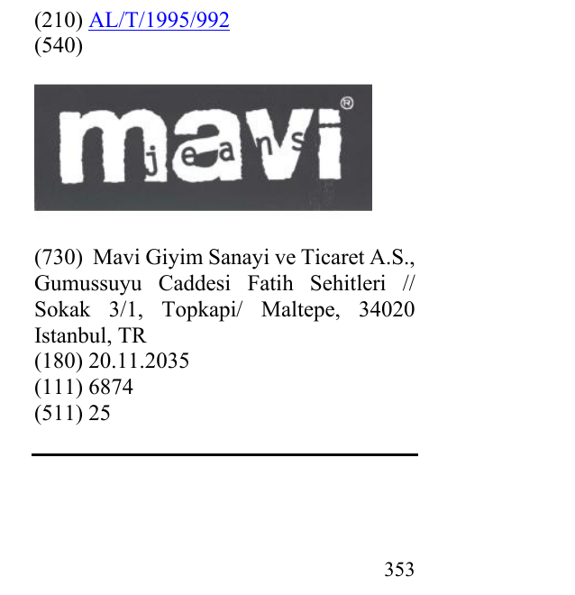 Zëri i markës MAVI JEANS në buletin